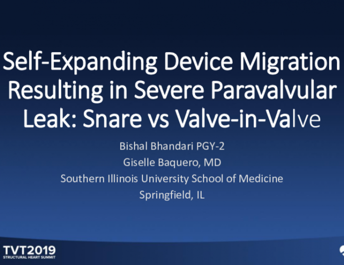 Self-Expanding Device Migration Resulting in Severe Paravalvular Leak: Snare vs Valve-in-Valve