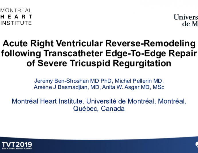 Acute Right Ventricular Reverse Remodeling Following Transcatheter Edge-To-Edge Repair of Severe Tricuspid Regurgitation