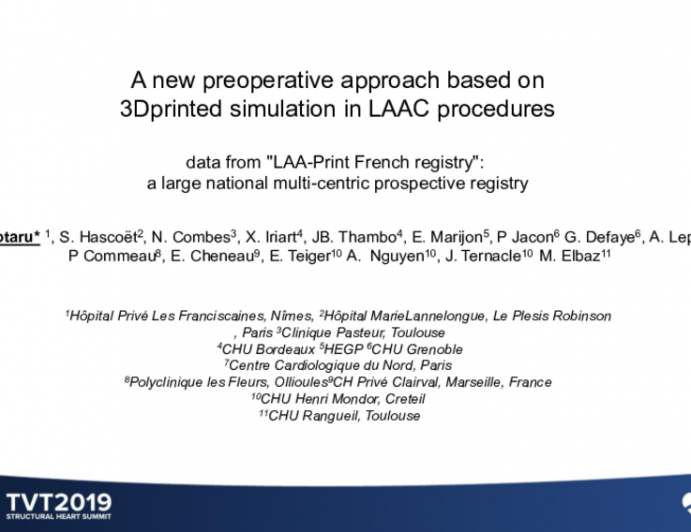 A New Preoperative Approach Based on 3D Printed Simulation in LAAC Procedures (Data From 'LAA-Print French Registry'): A Large, National Multicentric Prospective Registry