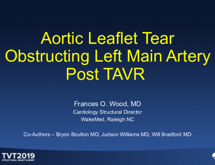 Aortic Leaflet Tear Obstructing Left Main Artery Post-TAVR