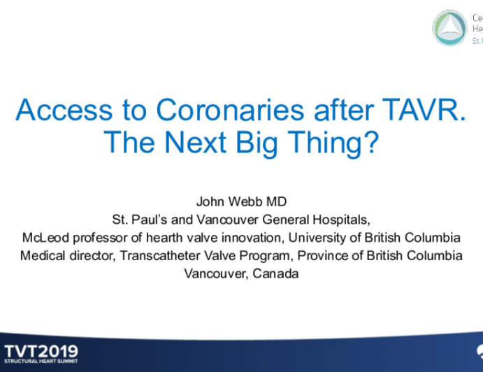 Access to Coronaries After TAVR: The Next Big Thing?