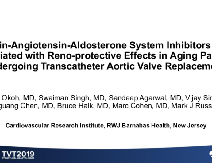 Renin-Angiotensin-Aldosterone System Inhibitors Are Associated With Reno-Protective Effects in Aging Patients Undergoing Transcatheter Aortic Valve Replacement