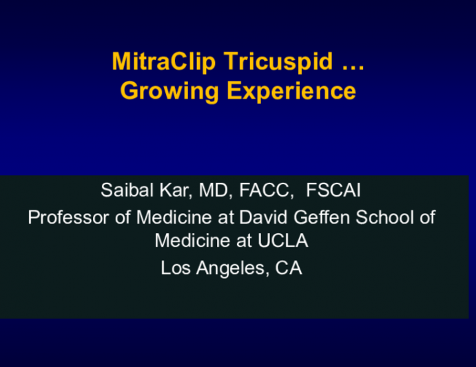 MitraClip Tricuspid… Growing Experience – Technology and Clinical Updates (Triluminate I & II)