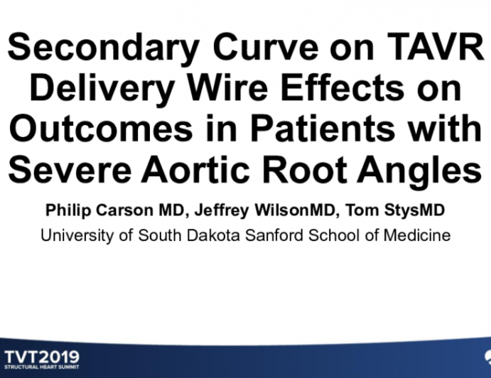 Secondary Curve on TAVR Delivery Wire Effects on Outcomes in Patients With Severe Aortic Root Angles