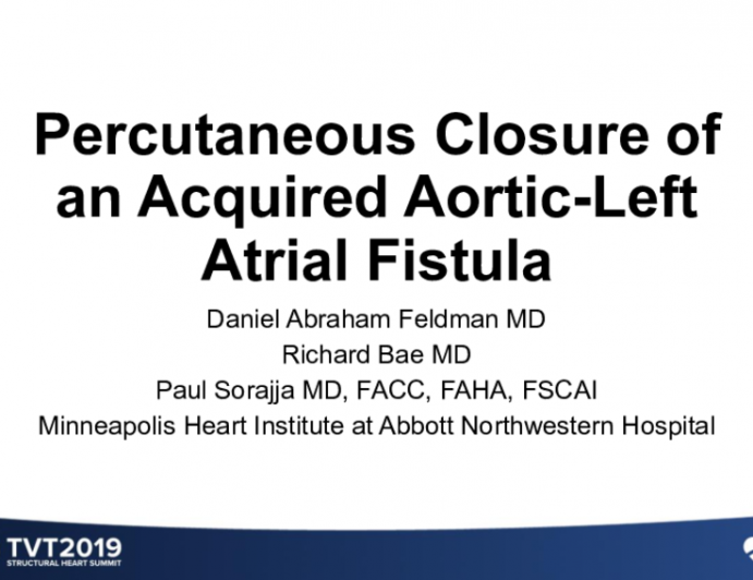 Percutaneous Closure of an Acquired Aortic-Left Atrial Fistula