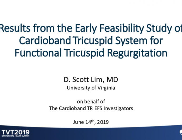 Results From the Early Feasibility Study of Cardioband Tricuspid System for Functional Tricuspid Regurgitation