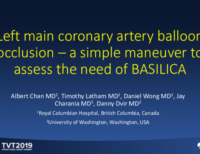 Left Main Coronary Artery Balloon Occlusion — A Simple Maneuver to Assess the Need of BASILICA