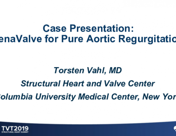 Case: JenaValve for Pure Aortic Regurgitation