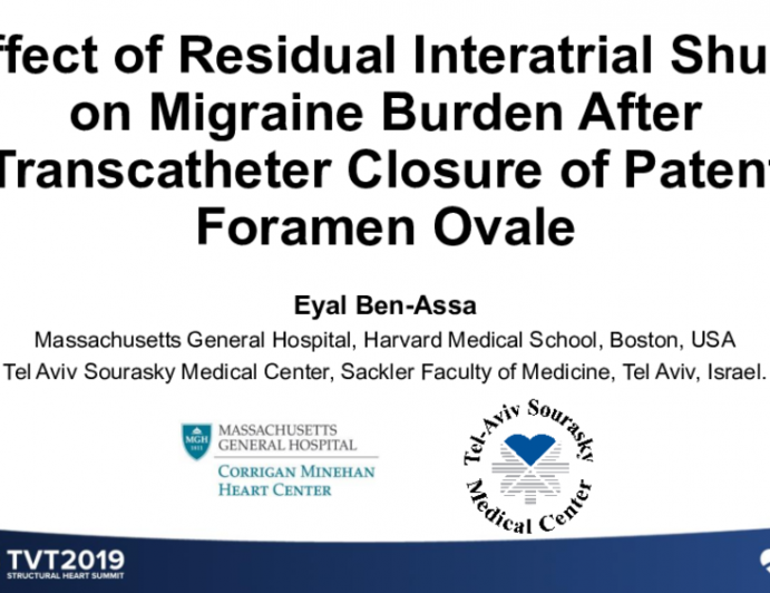 Effect of Residual Interatrial Shunt on Migraine Burden After Transcatheter Closure of Patent Foramen Ovale