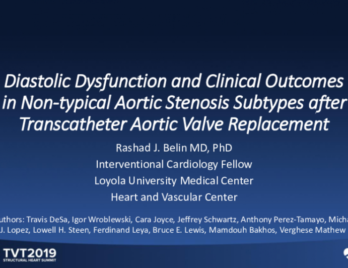 Diastolic Dysfunction and Clinical Outcomes in Non-Typical Aortic Stenosis Subtypes After Transcatheter Aortic Valve Replacement