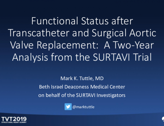 Functional Status After Transcatheter and Surgical Aortic Valve Replacement:  A Two-Year Analysis From the SURTAVI Trial