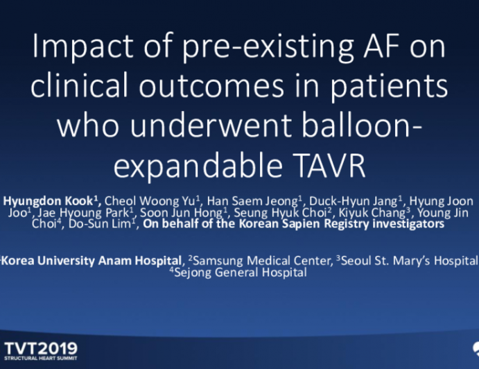 Impact of Pre-Existing Atrial Fibrillation on Clinical Outcomes in Patients Who Underwent Balloon-Expandable Transcatheter Aortic Valve Replacement