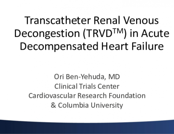 Renal Vein Pressure Decompression for ADHF (Magenta)