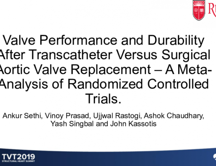 Valve Performance and Durability After Transcatheter Versus Surgical Aortic Valve Replacement — A Meta-Analysis of Randomized Controlled Trials