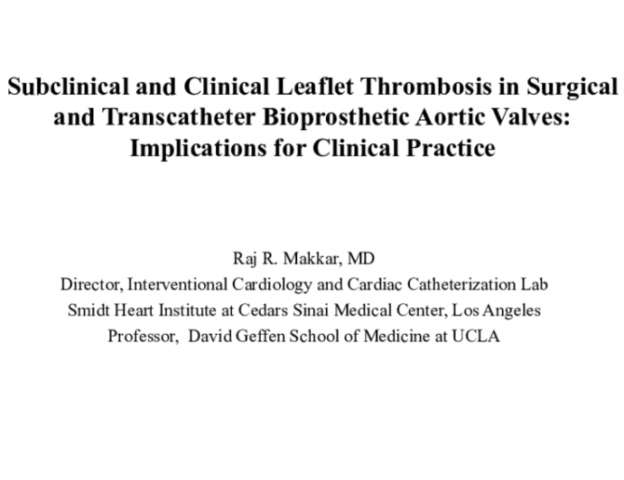 Prevention and Management of Bioprosthetic Valve Thrombosis