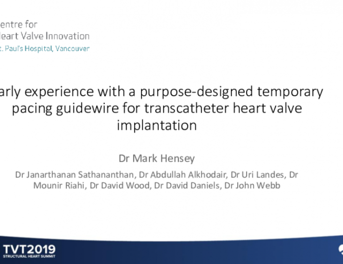 Early Experience With a Purpose-designed Temporary Pacing Guidewire for Transcatheter Heart Valve Implantation