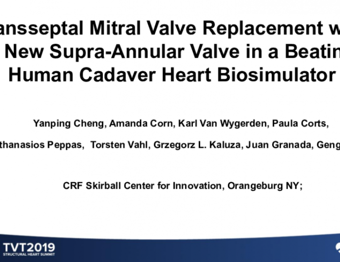 Transseptal Mitral Valve Replacement With a New Supra-Annular Valve in a Beating Human Cadaver Heart Biosimulator