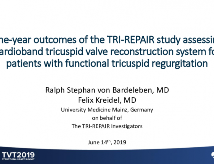 1-Year Outcomes of the TRI-REPAIR Study Assessing Cardioband Tricuspid Valve Reconstruction System for Patients With Functional Tricuspid Regurgitation