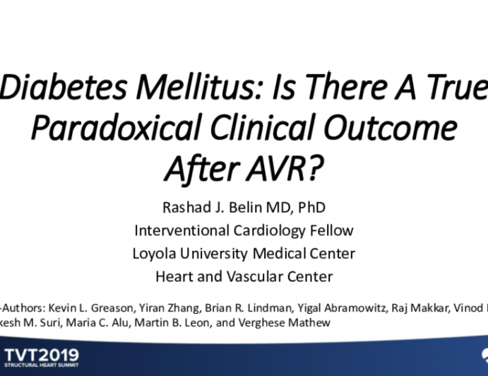 Diabetes Mellitus: Is There a True Paradoxical Clinical Outcome After AVR?