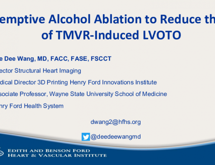 Pre-Emptive Alcohol Ablation to Reduce the Risk of TMVR-Induced LVOTO