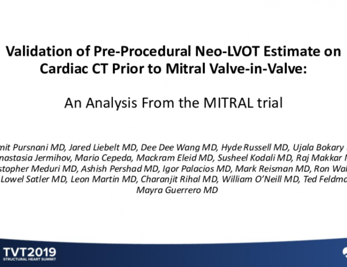 Validation of Pre-Procedural Neo-LVOT Estimate on Cardiac CT Prior to Mitral Valve-in-Valve: An Analysis From the MITRAL Trial