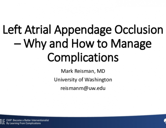 Left Atrial Appendage Occlusion – Why and How to Manage Complications