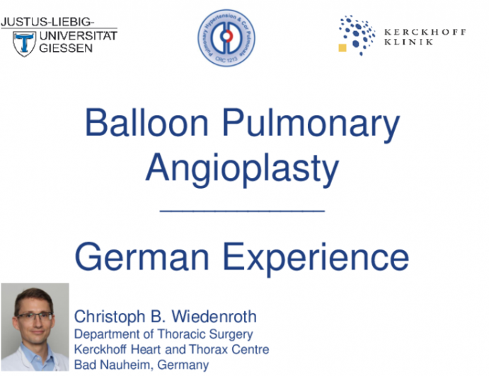 Balloon Pulmonary Angioplasty ?— German Experience