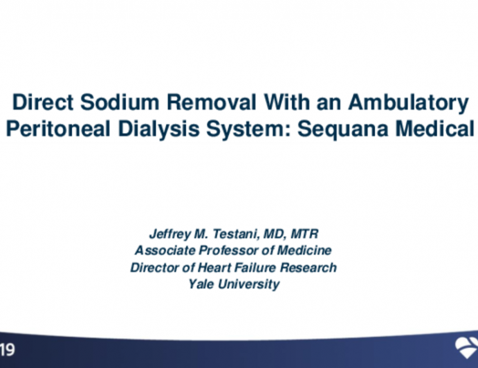 Direct Sodium Removal With an Ambulatory Peritoneal Dialysis System: Sequana