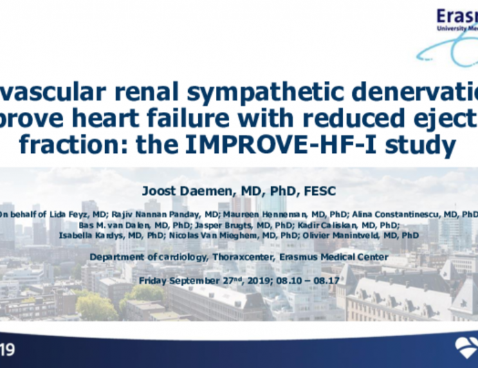 Endovascular Renal Sympathetic Denervation to Improve Heart Failure With Reduced Ejection Fraction: The IMPROVE HF-I Study