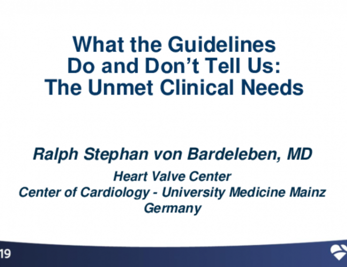 What the Guidelines Do and Don't Tell Us: The Unmet Clinical Needs