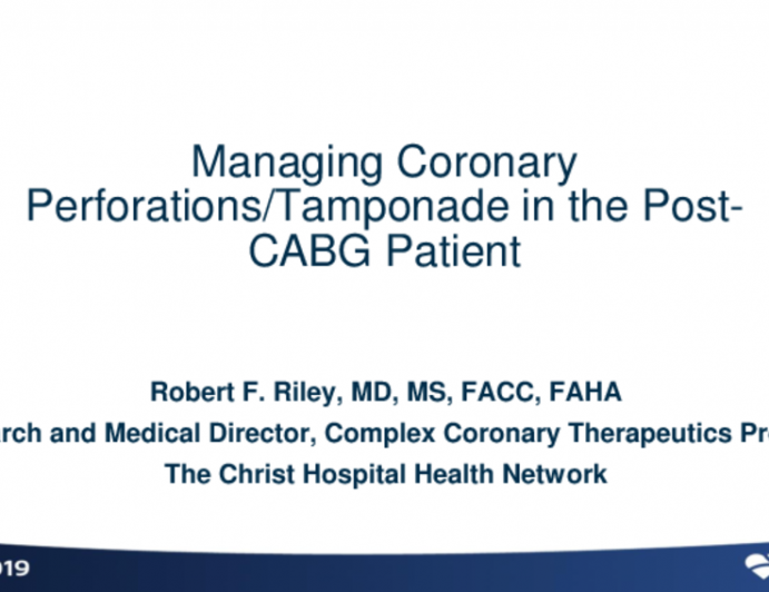 Post-CABG Localized Tamponade: Prevention, Identification, and Management