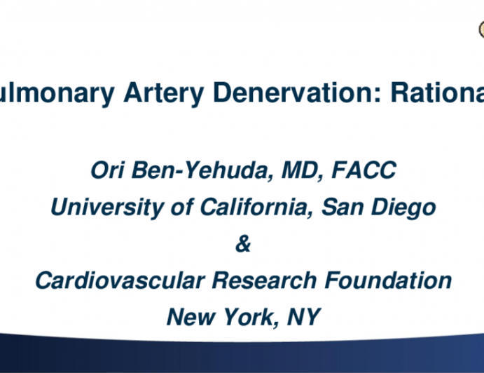 Introduction to Pulmonary Artery Denervation: Rationale