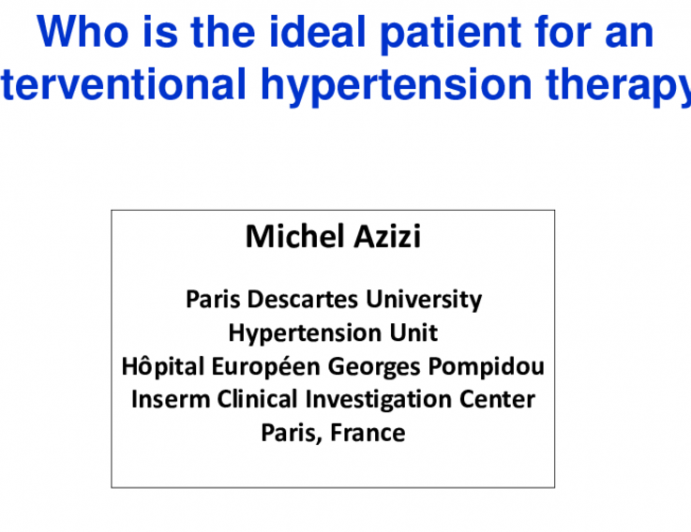 Who is the Ideal Patient for an Interventional HTN Therapy