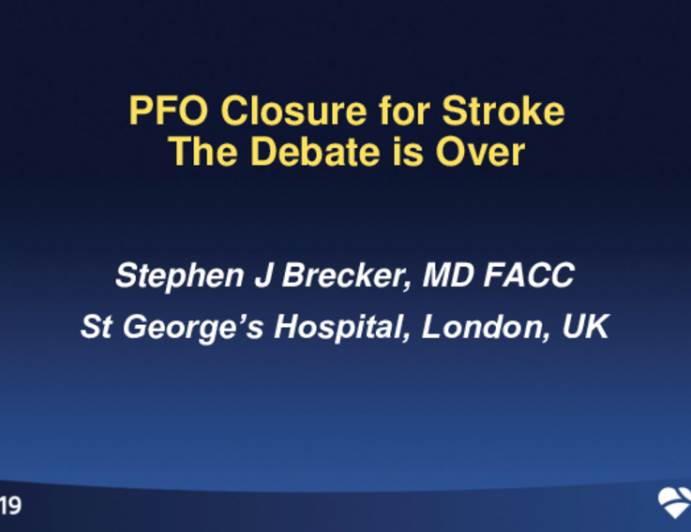 PFO Closure for Stroke: The Debate Is Over
