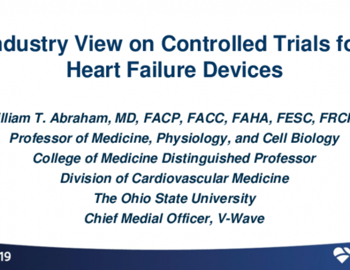 Industry View on Controlled Trials for Heart Failure and Shock Devices