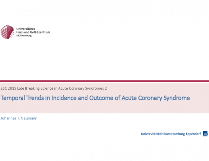 Temporal Trends in Incidence and Outcome of Acute Coronary Syndrome