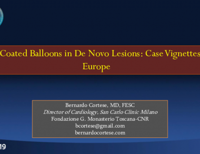 Drug-Coated Balloons in De Novo Lesions: Case Vignettes From Europe