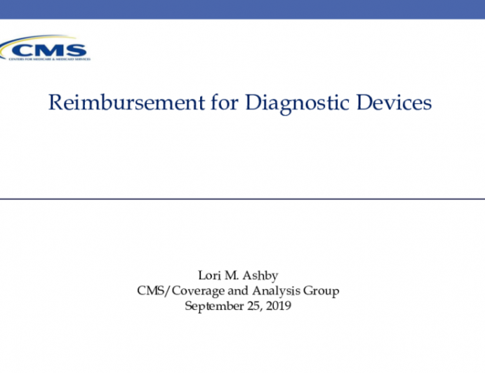 Reimbursement for Diagnostic Devices