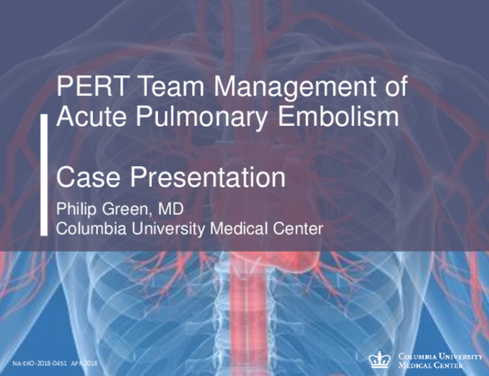 Case 1: Interventional Treatment of Acute Pulmonary Emboli
