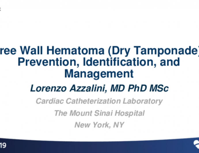 Free Wall Hematoma (Dry Tamponade): Prevention, Identification, and Management