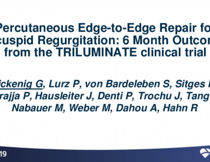 TRILUMINATE Trial: 6-Month Outcomes of Percutaneous Edge-to-Edge Repair for Tricuspid Regurgitation