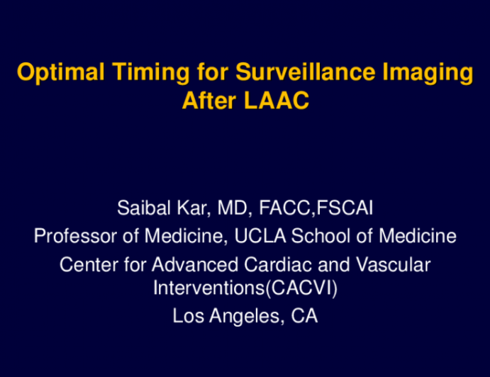 Optimal Timing for Surveillance Imaging After LAAC