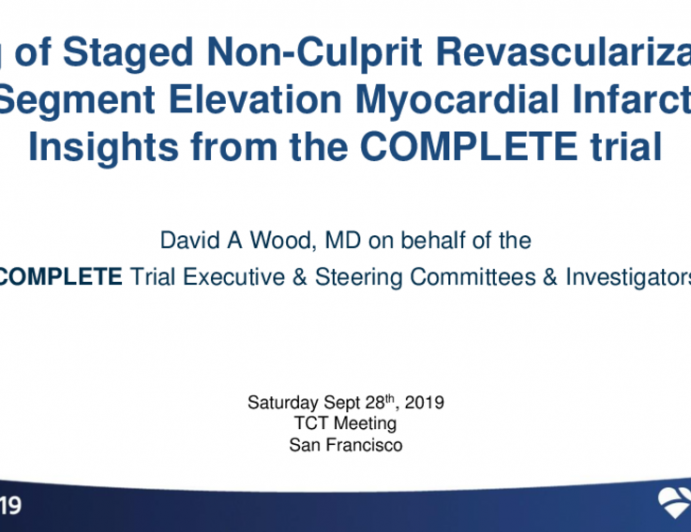 COMPLETE Timing Substudy: A Randomized Trial of Complete Staged Revascularization vs. Infarct Artery PCI Alone in Patients With Acute Myocardial Infarction and Multivessel Disease — Importance of Revascularization Timing
