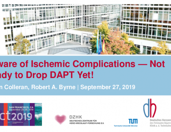 Debate: Dual Therapy (OAC+SAPT) Should Be the Default Therapy at Discharge in Most Patients - Con: Beware of Ischemic Complications — Not Ready to Drop DAPT Yet!