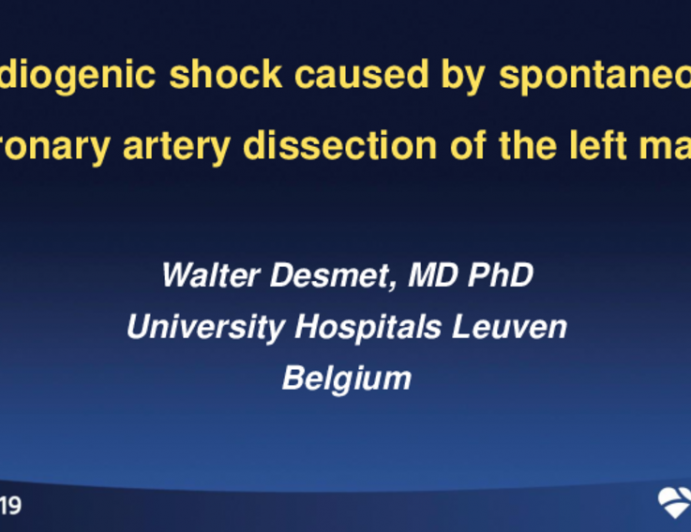 Belgium Presents: A Case of Cardiogenic Shock Caused by Spontaneous Coronary Artery Dissection of the Left Main
