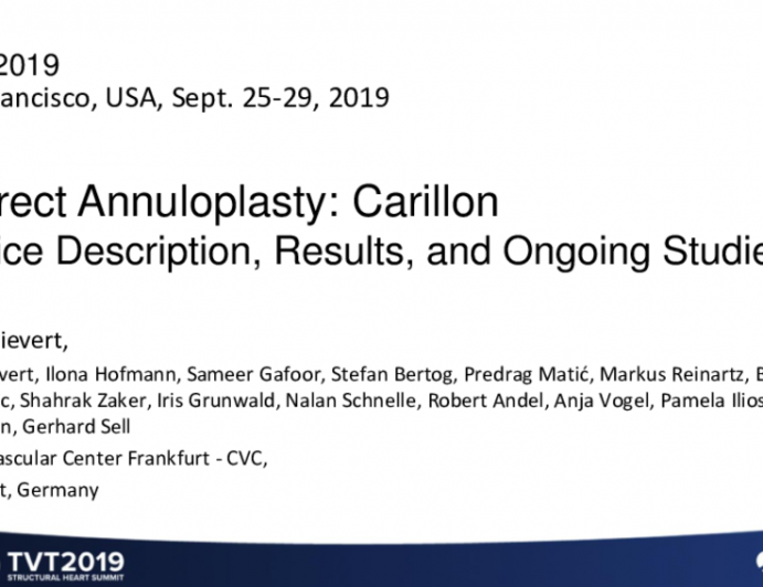 Indirect Annuloplasty: Carillon — Device Description, Results, and Ongoing Studies