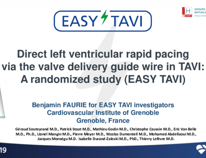 EASY-TAVI: A Randomized Trial of Left Ventricular vs. Right Ventricular Rapid Pacing During Transcatheter Aortic Valve Implantation