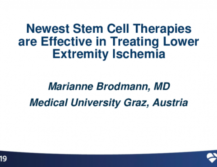 Newest Stem Cell Therapies are Effective in Treating Lower Extremity Ischemia