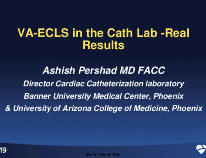 VA ECLS in the Cath Lab: Real Results