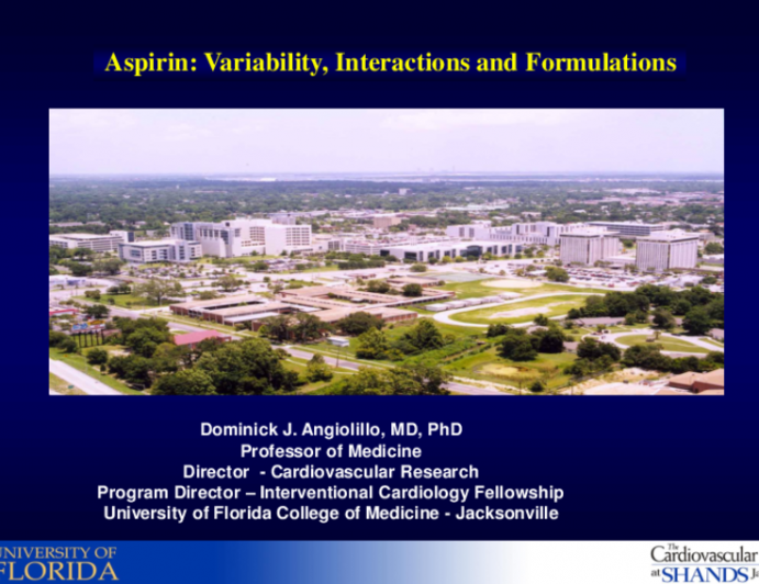 Aspirin Variability, Interactions and Impact of Different Formulations